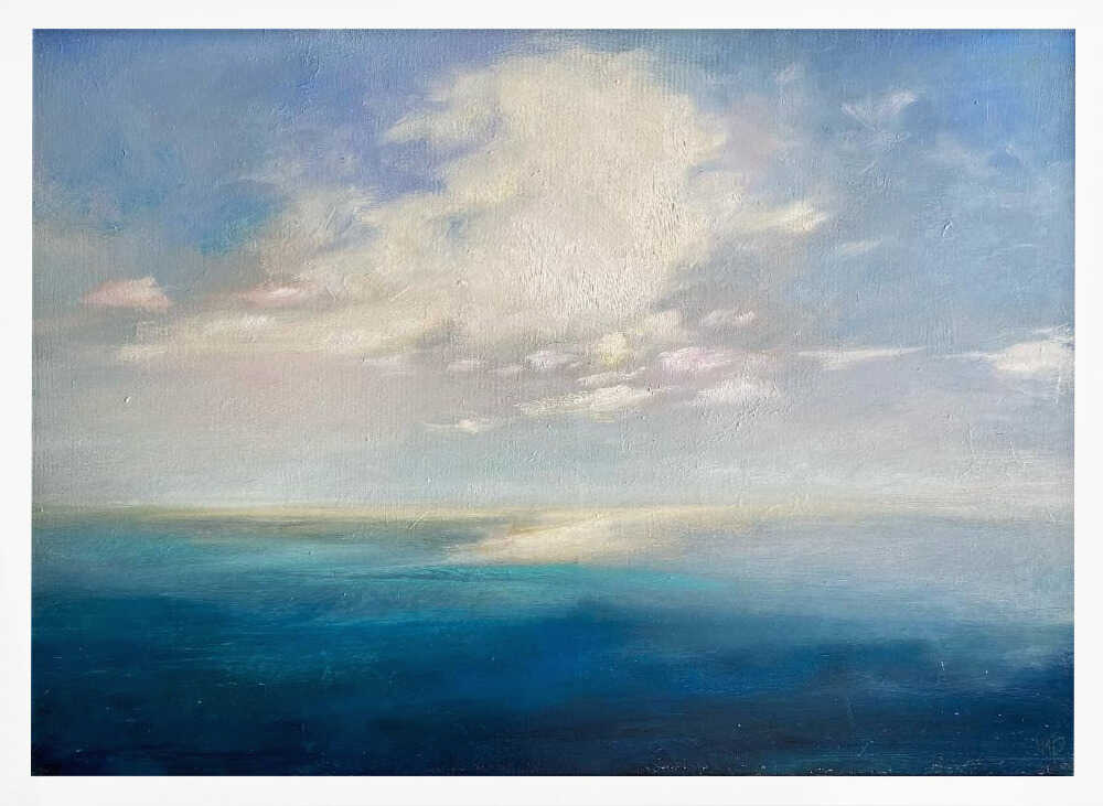 Serene Ocean Horizon - Stretched Canvas Poster or Fine Art Print