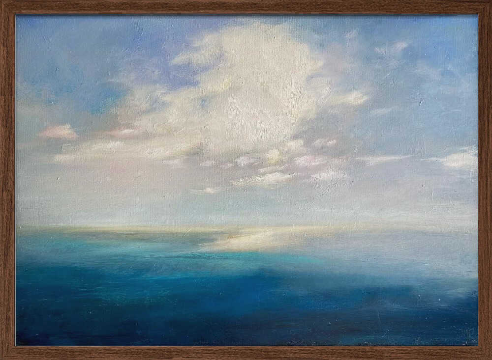 Serene Ocean Horizon - Stretched Canvas Poster or Fine Art Print