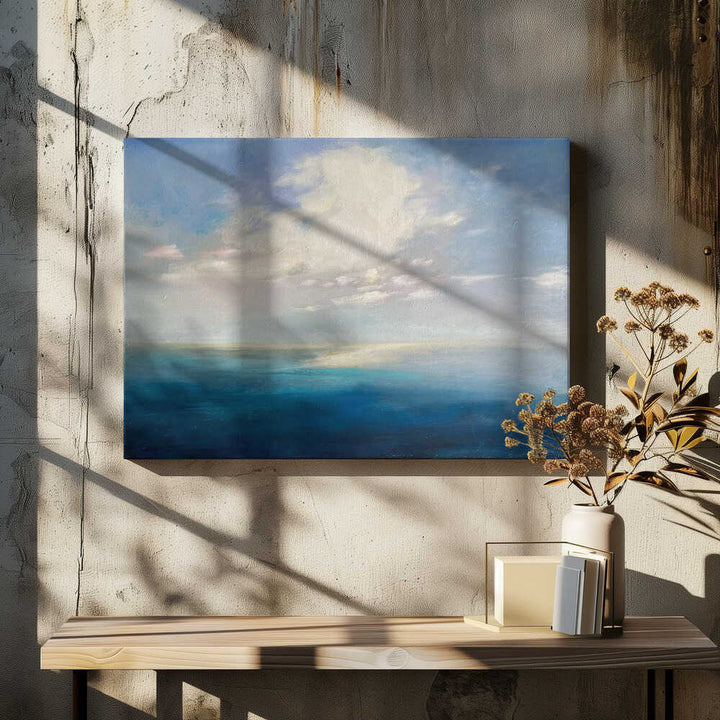 Serene Ocean Horizon - Stretched Canvas Poster or Fine Art Print