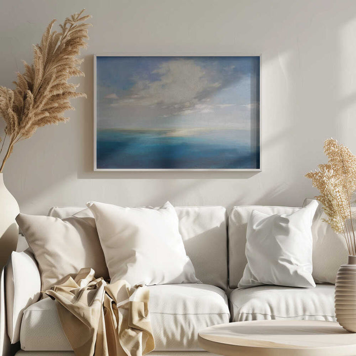 Serene Ocean Horizon - Stretched Canvas Poster or Fine Art Print