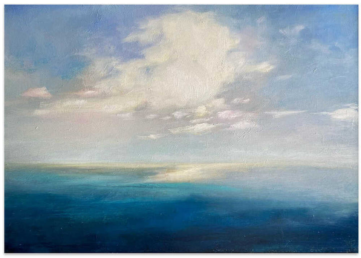 Serene Ocean Horizon - Stretched Canvas Poster or Fine Art Print