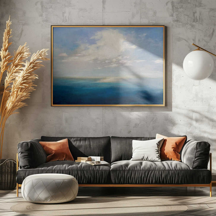 Serene Ocean Horizon - Stretched Canvas Poster or Fine Art Print