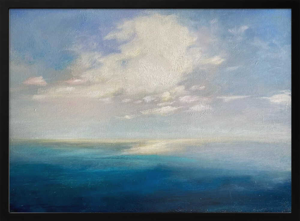 Serene Ocean Horizon - Stretched Canvas Poster or Fine Art Print