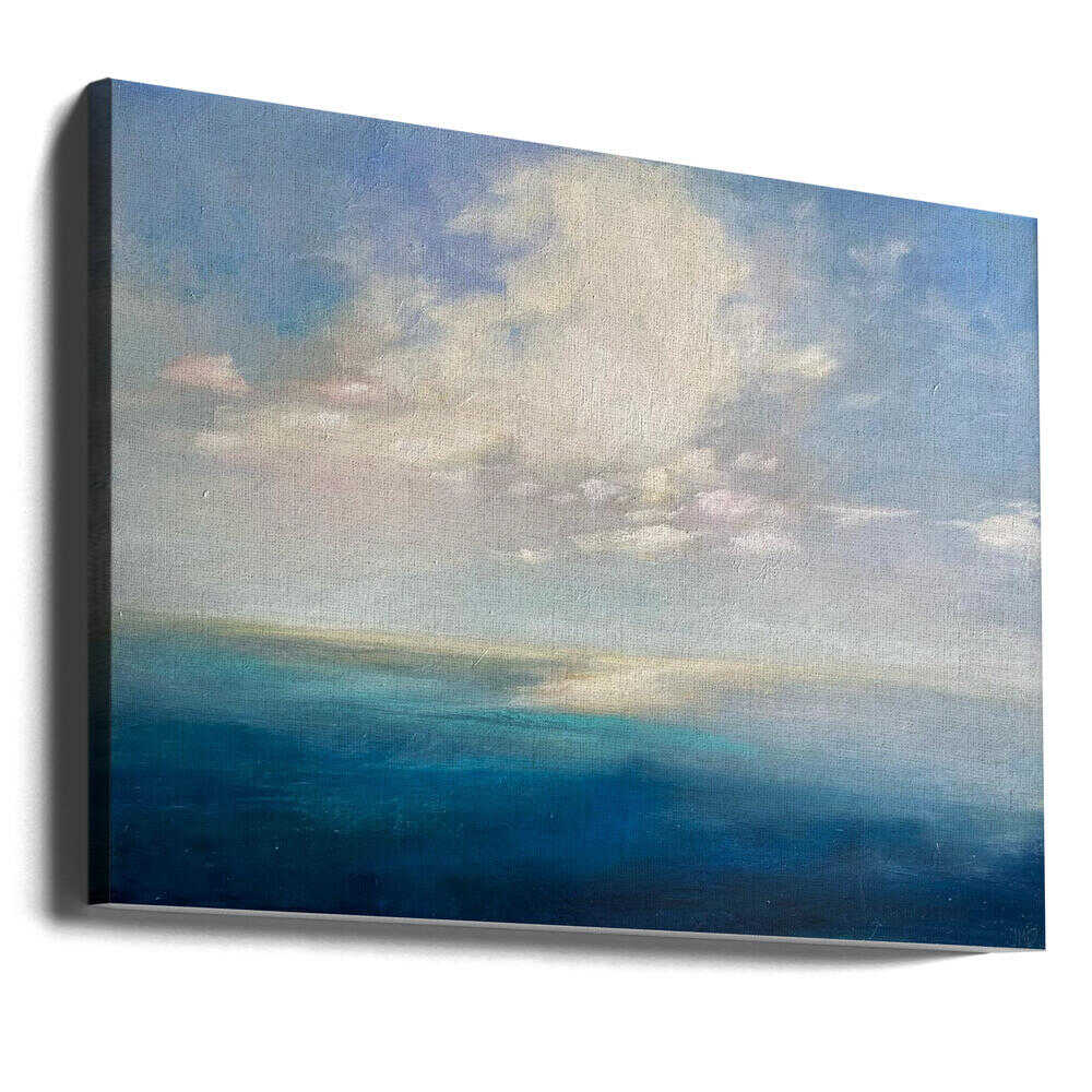 Serene Ocean Horizon - Stretched Canvas Poster or Fine Art Print