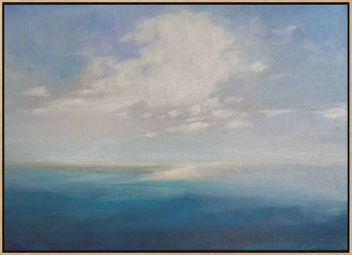 Serene Ocean Horizon - Stretched Canvas Poster or Fine Art Print