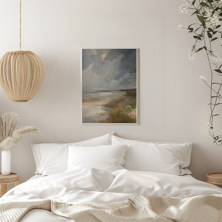 Serene Ocean View Under a Dramatic Sky - Stretched Canvas, Poster or Fine Art Print - I Heart Wall Art - Poster Print, Canvas Print or Framed Art Print