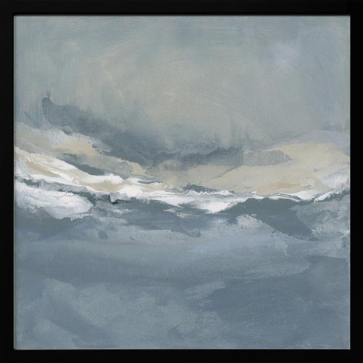Serene Rolling Waves Beneath a Tranquil Sky - Square Stretched Canvas, Poster or Fine Art Print - I Heart Wall Art - Poster Print, Canvas Print or Framed Art Print