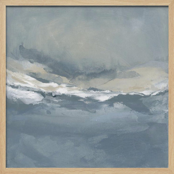 Serene Rolling Waves Beneath a Tranquil Sky - Square Stretched Canvas, Poster or Fine Art Print - I Heart Wall Art - Poster Print, Canvas Print or Framed Art Print