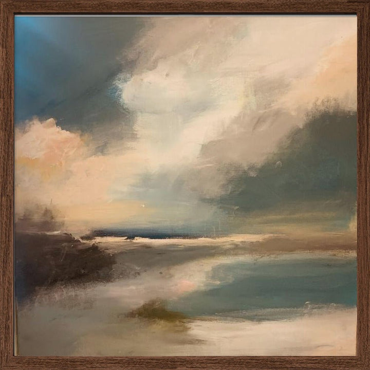 Serene Seascape Under a Dynamic Sky - Square Stretched Canvas, Poster or Fine Art Print - I Heart Wall Art - Poster Print, Canvas Print or Framed Art Print