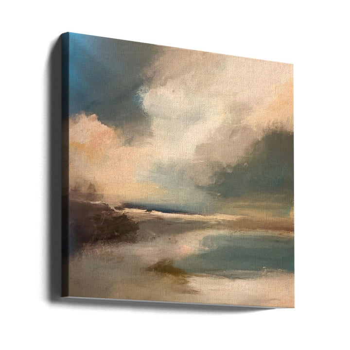 Serene Seascape Under a Dynamic Sky - Square Stretched Canvas, Poster or Fine Art Print - I Heart Wall Art - Poster Print, Canvas Print or Framed Art Print