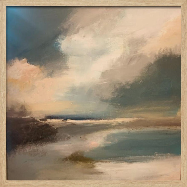 Serene Seascape Under a Dynamic Sky - Square Stretched Canvas, Poster or Fine Art Print - I Heart Wall Art - Poster Print, Canvas Print or Framed Art Print