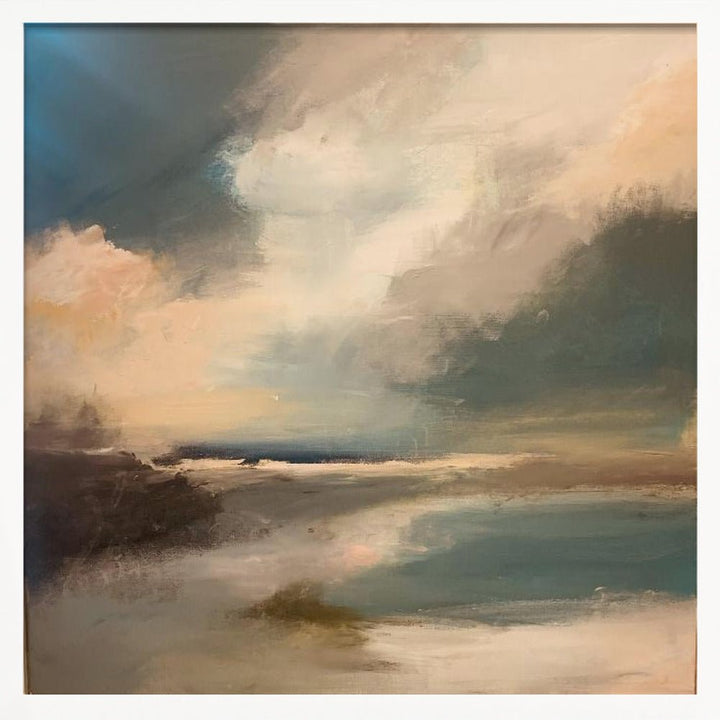 Serene Seascape Under a Dynamic Sky - Square Stretched Canvas, Poster or Fine Art Print - I Heart Wall Art - Poster Print, Canvas Print or Framed Art Print