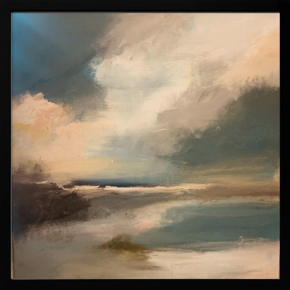 Serene Seascape Under a Dynamic Sky - Square Stretched Canvas, Poster or Fine Art Print - I Heart Wall Art - Poster Print, Canvas Print or Framed Art Print