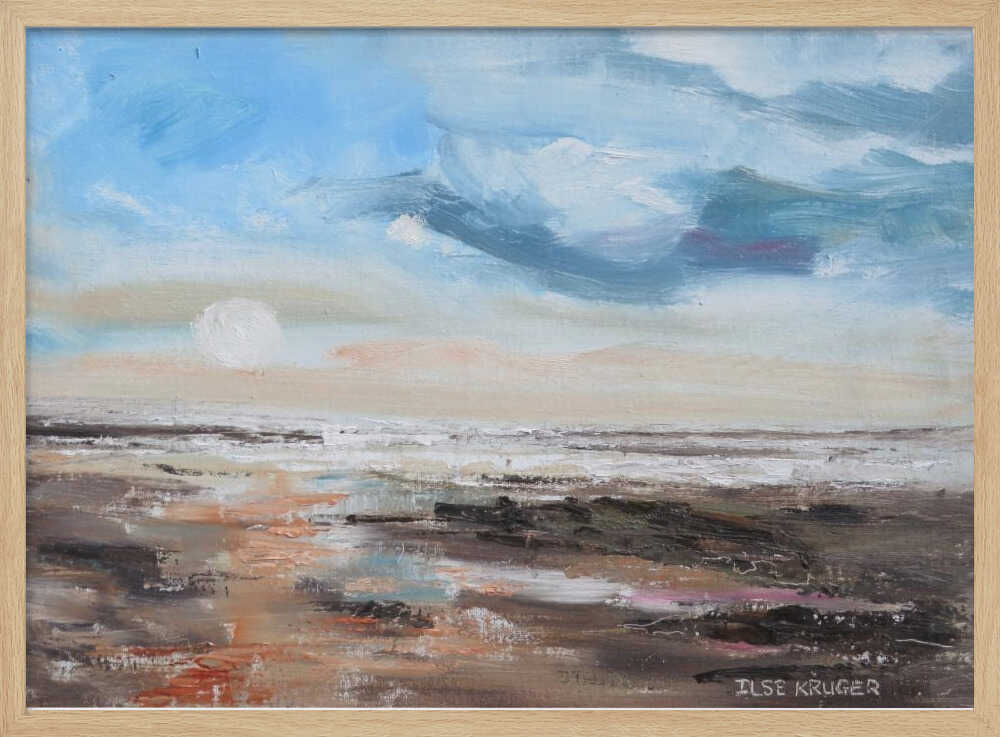 Serene Seascape with a Dynamic Sky - Stretched Canvas, Poster or Fine Art Print - I Heart Wall Art - Poster Print, Canvas Print or Framed Art Print