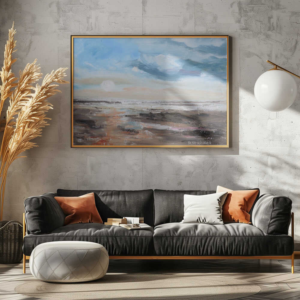 Serene Seascape with a Dynamic Sky - Stretched Canvas, Poster or Fine Art Print - I Heart Wall Art - Poster Print, Canvas Print or Framed Art Print