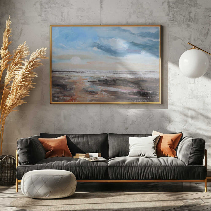 Serene Seascape with a Dynamic Sky - Stretched Canvas, Poster or Fine Art Print - I Heart Wall Art - Poster Print, Canvas Print or Framed Art Print