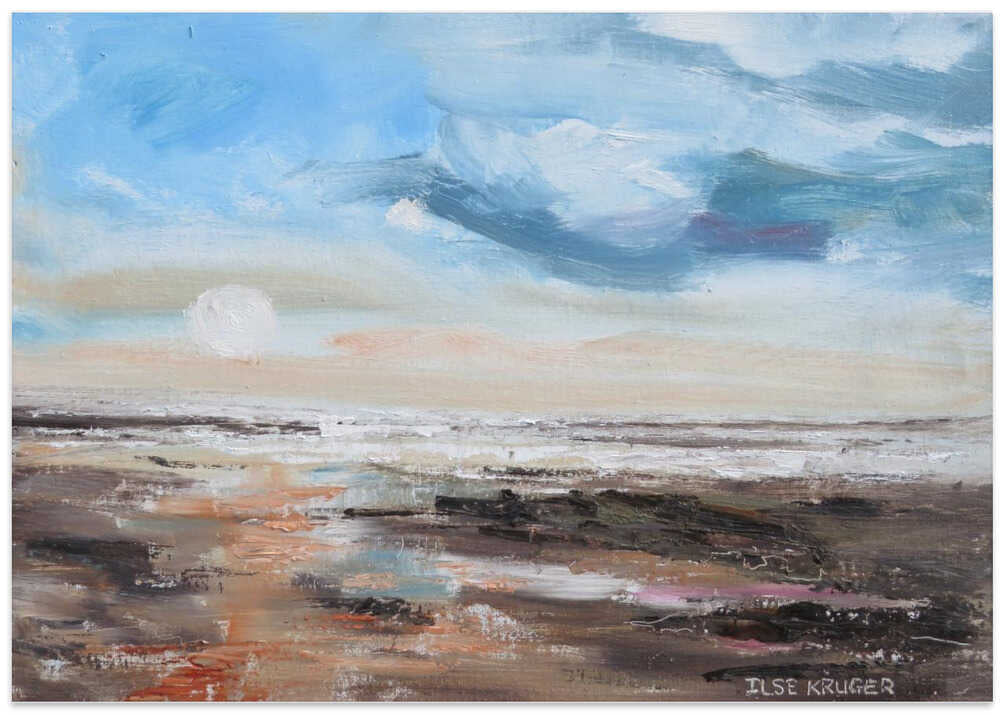 Serene Seascape with a Dynamic Sky - Stretched Canvas, Poster or Fine Art Print - I Heart Wall Art - Poster Print, Canvas Print or Framed Art Print