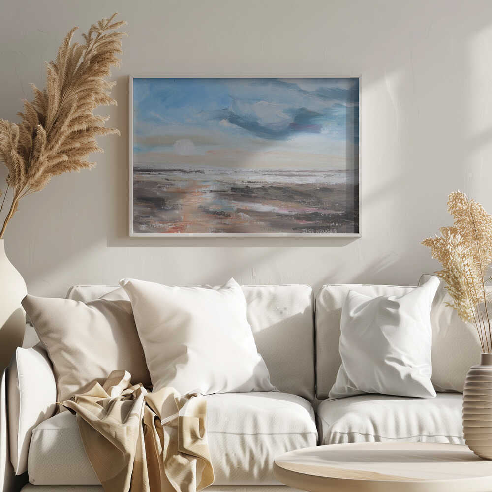 Serene Seascape with a Dynamic Sky - Stretched Canvas, Poster or Fine Art Print - I Heart Wall Art - Poster Print, Canvas Print or Framed Art Print