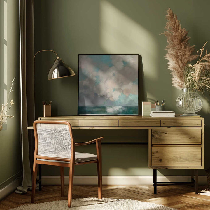 Serene Sky Reflections - Square Stretched Canvas Poster or Fine Art Print