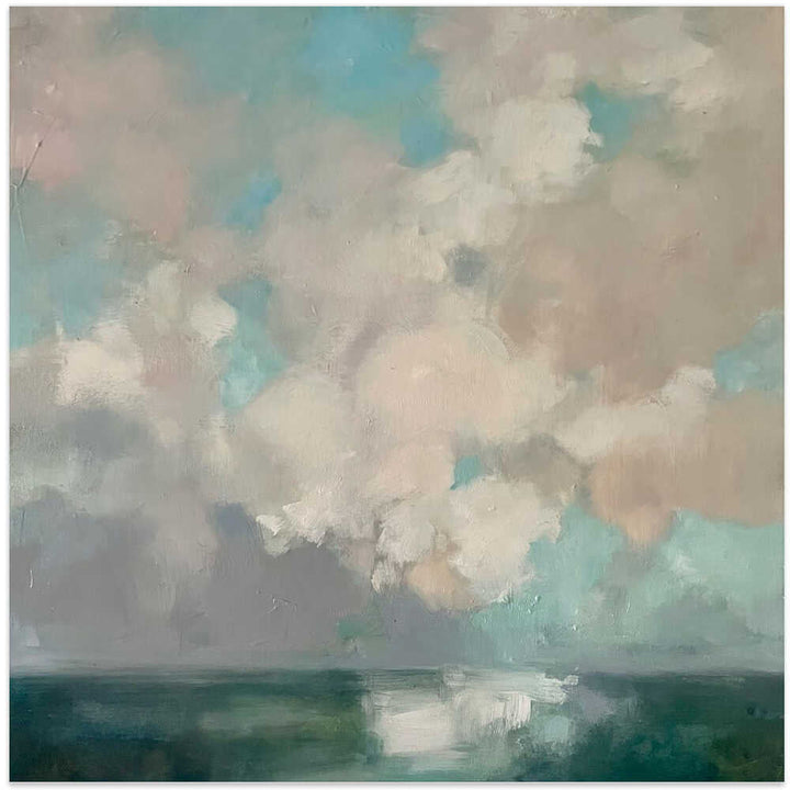 Serene Sky Reflections - Square Stretched Canvas Poster or Fine Art Print