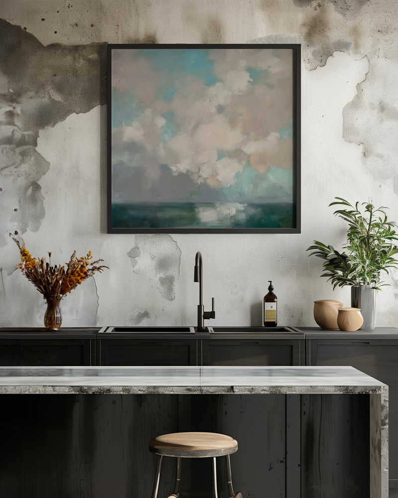 Serene Sky Reflections - Square Stretched Canvas Poster or Fine Art Print