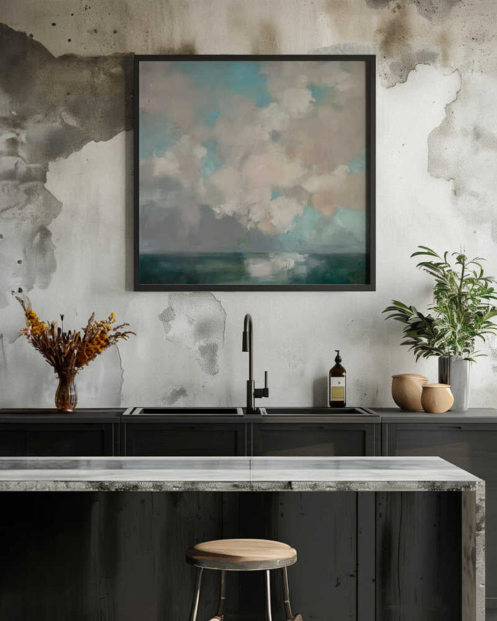 Serene Sky Reflections - Square Stretched Canvas Poster or Fine Art Print