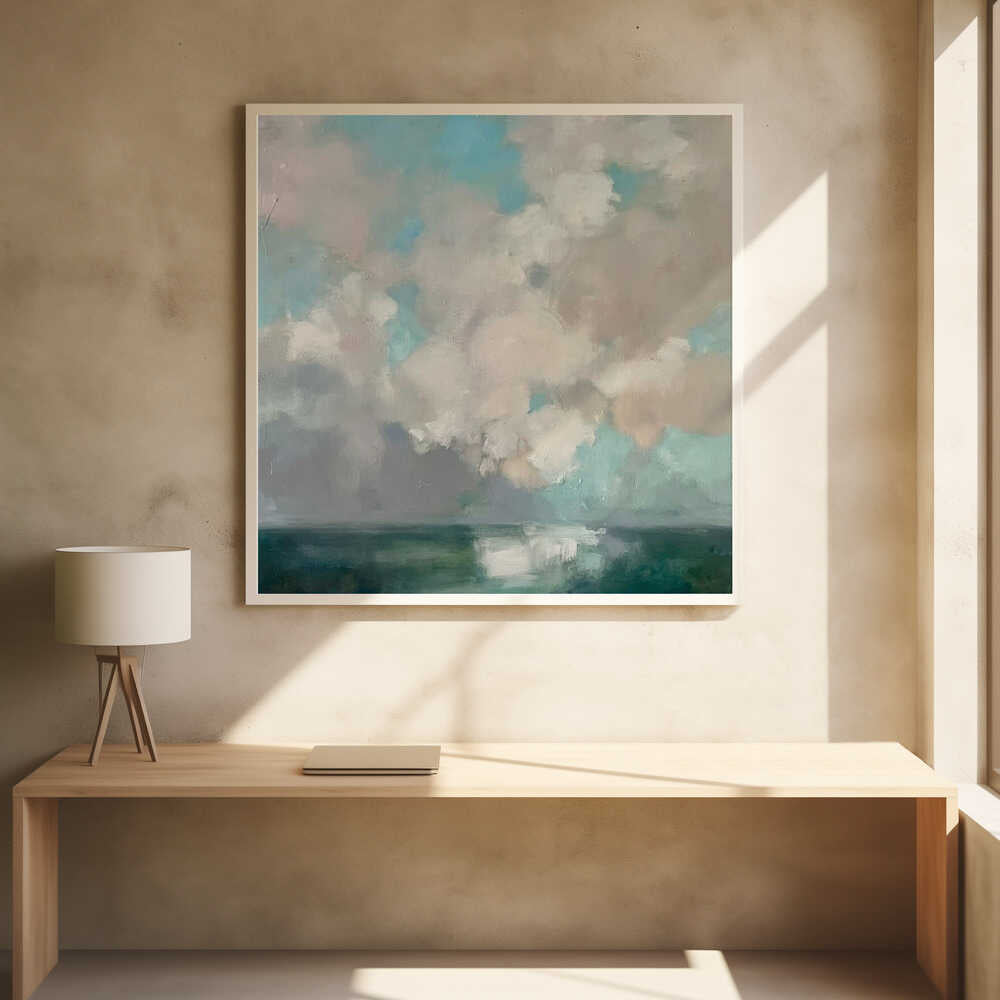 Serene Sky Reflections - Square Stretched Canvas Poster or Fine Art Print