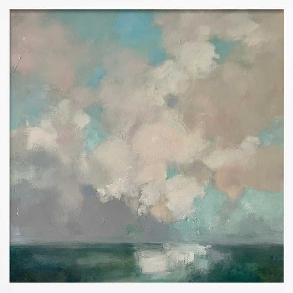 Serene Sky Reflections - Square Stretched Canvas Poster or Fine Art Print