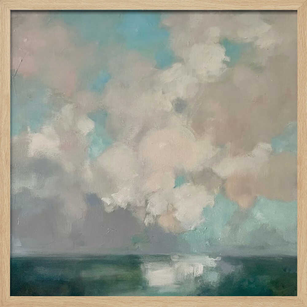Serene Sky Reflections - Square Stretched Canvas Poster or Fine Art Print