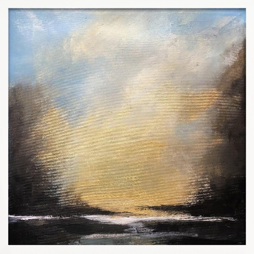 Serene Sunset Over a Tranquil Horizon - Square Stretched Canvas, Poster or Fine Art Print - I Heart Wall Art - Poster Print, Canvas Print or Framed Art Print
