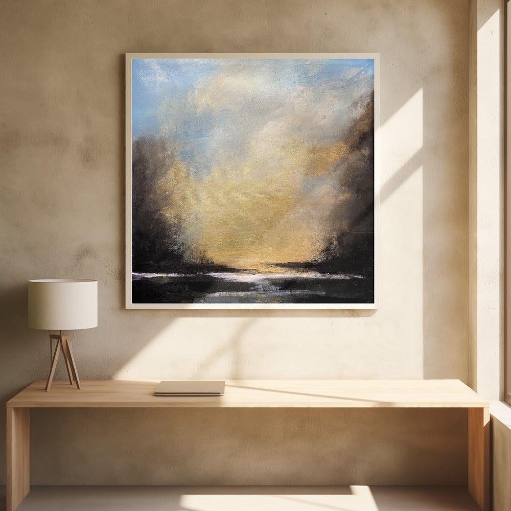 Serene Sunset Over a Tranquil Horizon - Square Stretched Canvas, Poster or Fine Art Print - I Heart Wall Art - Poster Print, Canvas Print or Framed Art Print