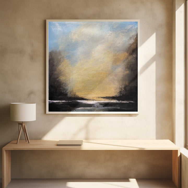 Serene Sunset Over a Tranquil Horizon - Square Stretched Canvas, Poster or Fine Art Print - I Heart Wall Art - Poster Print, Canvas Print or Framed Art Print