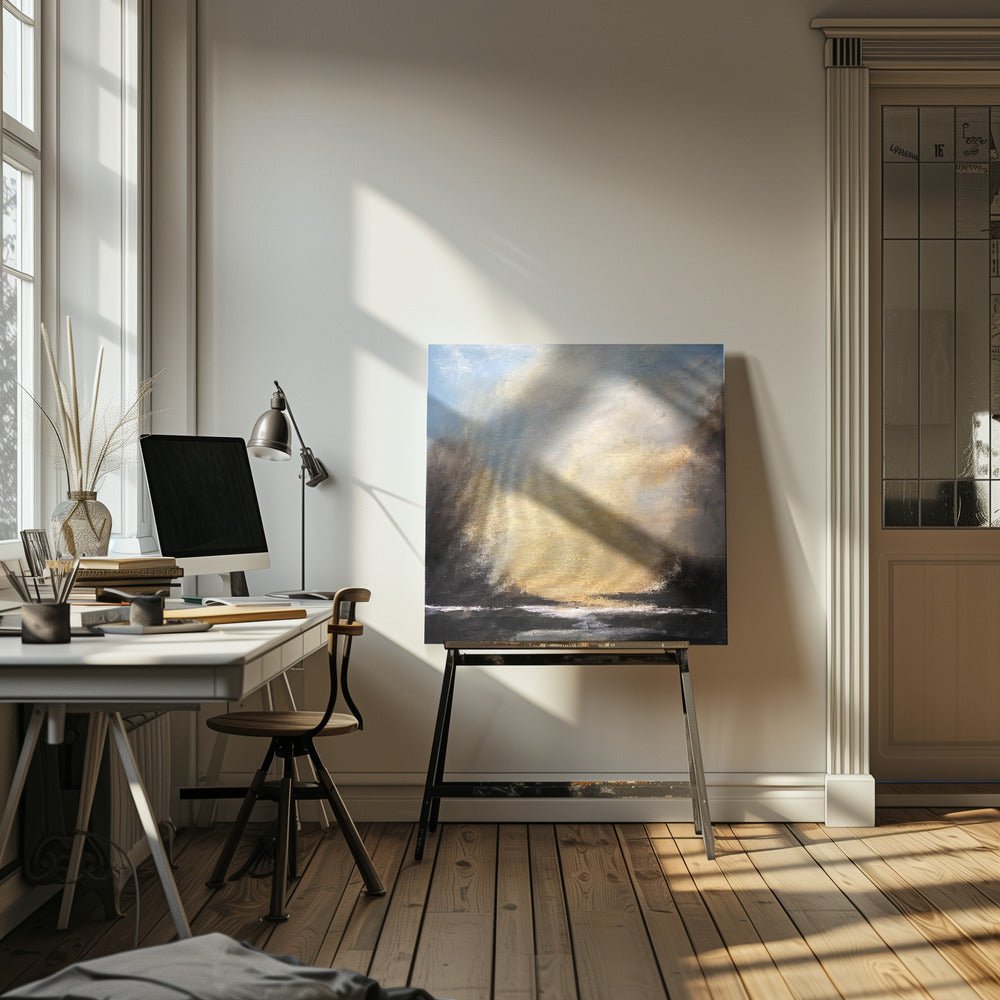 Serene Sunset Over a Tranquil Horizon - Square Stretched Canvas, Poster or Fine Art Print - I Heart Wall Art - Poster Print, Canvas Print or Framed Art Print