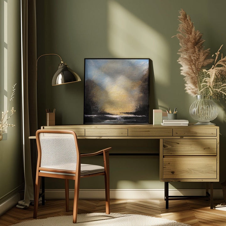 Serene Sunset Over a Tranquil Horizon - Square Stretched Canvas, Poster or Fine Art Print - I Heart Wall Art - Poster Print, Canvas Print or Framed Art Print