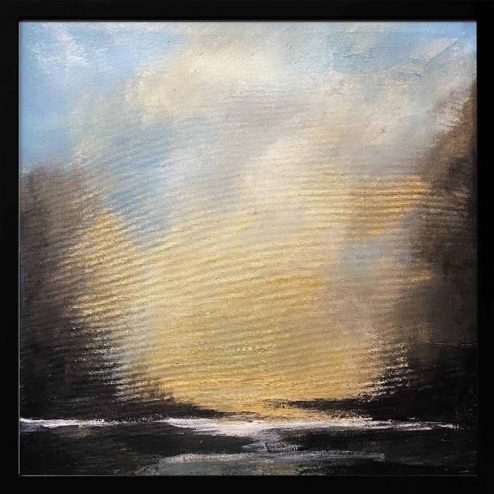 Serene Sunset Over a Tranquil Horizon - Square Stretched Canvas, Poster or Fine Art Print - I Heart Wall Art - Poster Print, Canvas Print or Framed Art Print