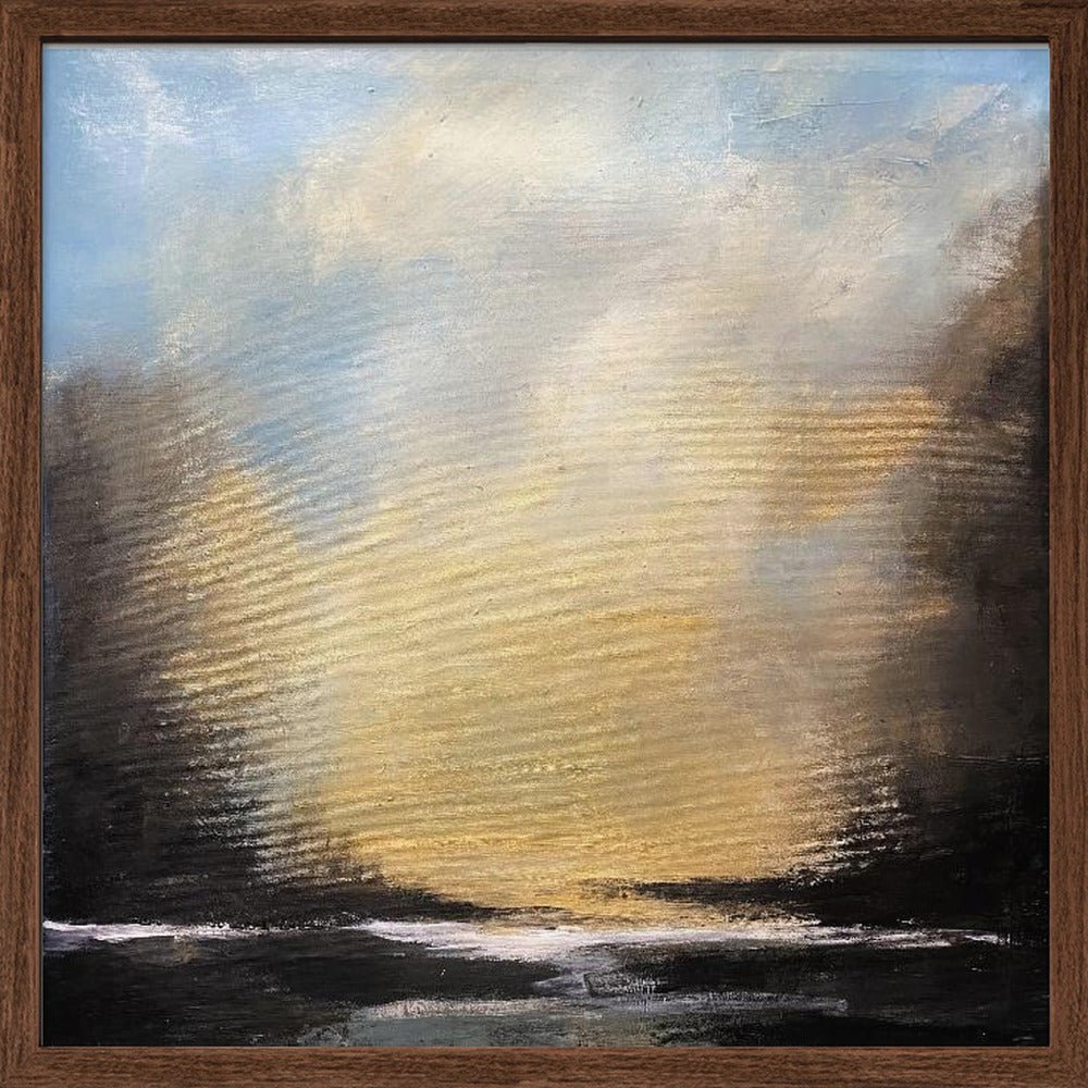 Serene Sunset Over a Tranquil Horizon - Square Stretched Canvas, Poster or Fine Art Print - I Heart Wall Art - Poster Print, Canvas Print or Framed Art Print