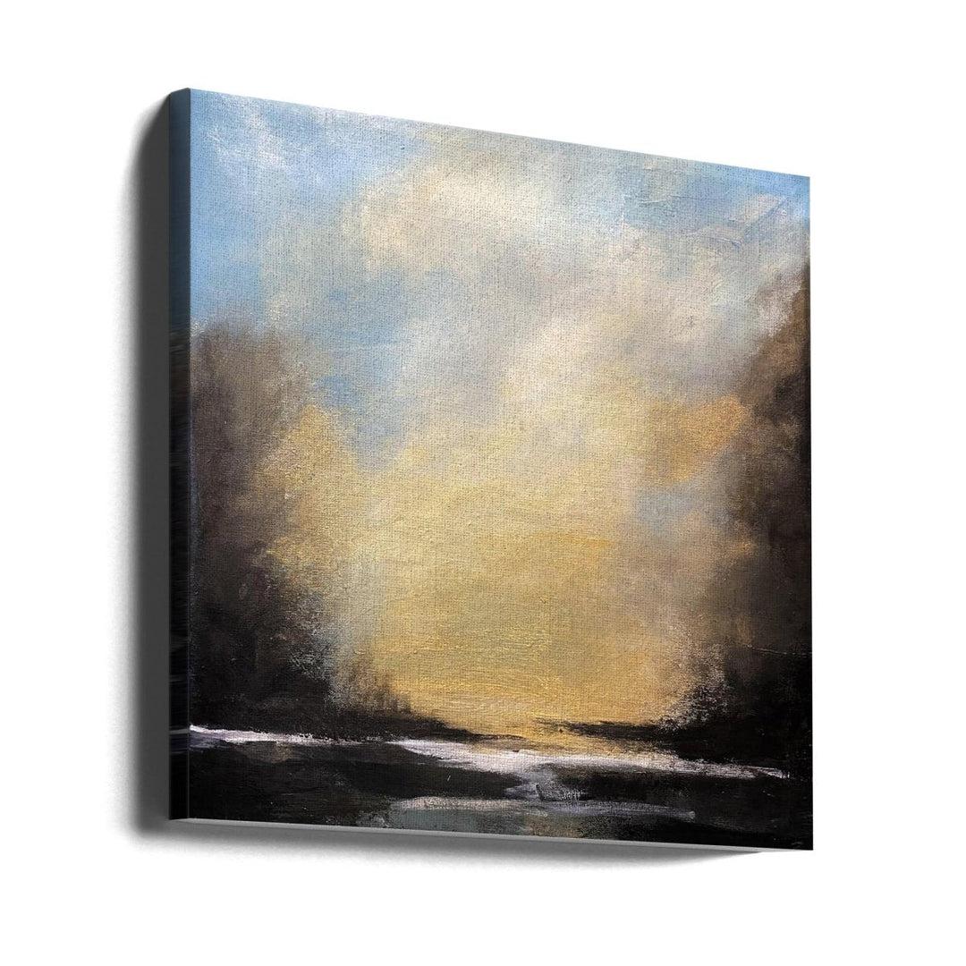 Serene Sunset Over a Tranquil Horizon - Square Stretched Canvas, Poster or Fine Art Print - I Heart Wall Art - Poster Print, Canvas Print or Framed Art Print