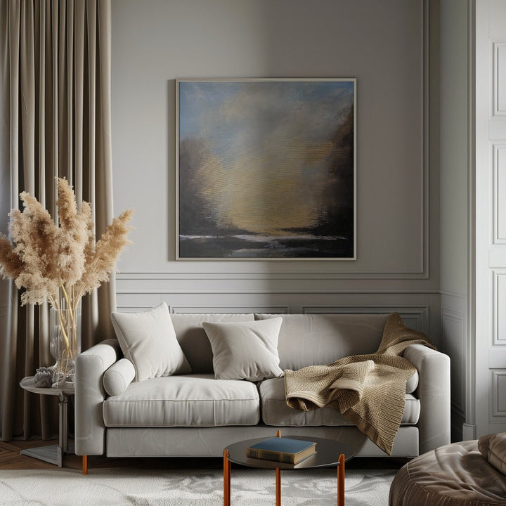 Serene Sunset Over a Tranquil Horizon - Square Stretched Canvas, Poster or Fine Art Print - I Heart Wall Art - Poster Print, Canvas Print or Framed Art Print