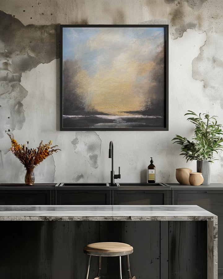 Serene Sunset Over a Tranquil Horizon - Square Stretched Canvas, Poster or Fine Art Print - I Heart Wall Art - Poster Print, Canvas Print or Framed Art Print