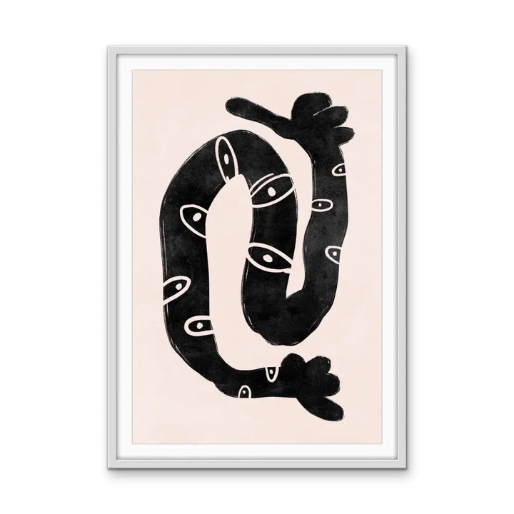 Serpent -  Black and White Contemporary Geometric Shape Artwork Collection - Ola Collection - I Heart Wall Art