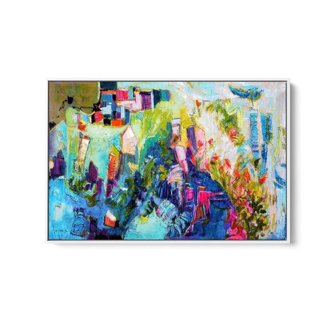 Settling Into The Village by Dorothy Fagan - Stretched Canvas Print or Framed Fine Art Print - Artwork I Heart Wall Art Australia 