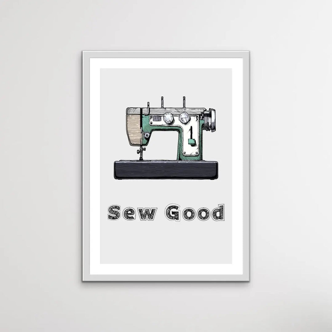 Sew Good - Vintage Sewing Machine Print - I Heart Wall Art