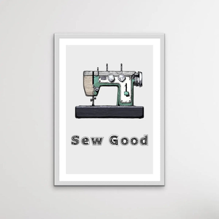 Sew Good - Vintage Sewing Machine Print - I Heart Wall Art