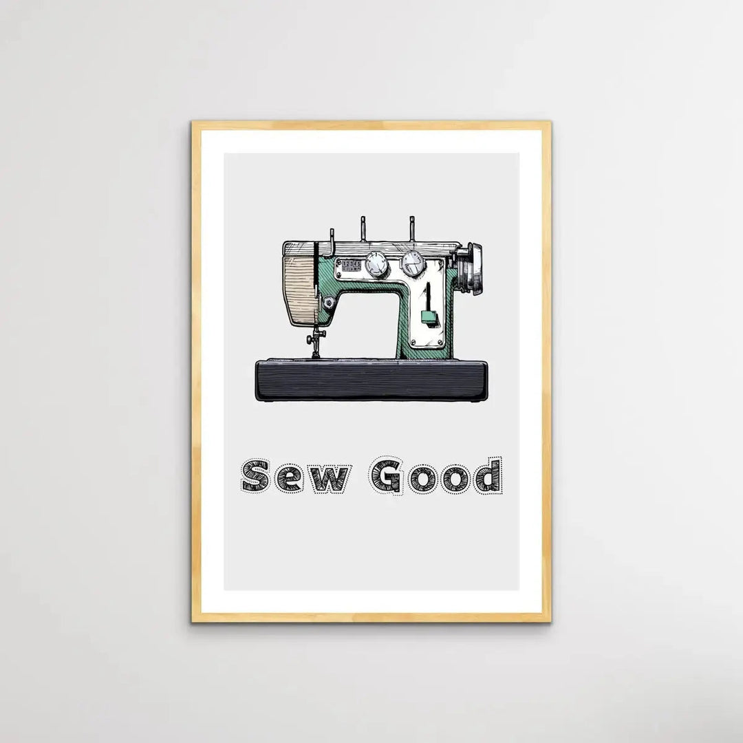 Sew Good - Vintage Sewing Machine Print - I Heart Wall Art