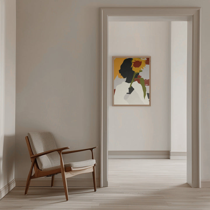 Shadowed Soul With Sunflower Print - Stretched Canvas, Poster or Fine Art Print I Heart Wall Art