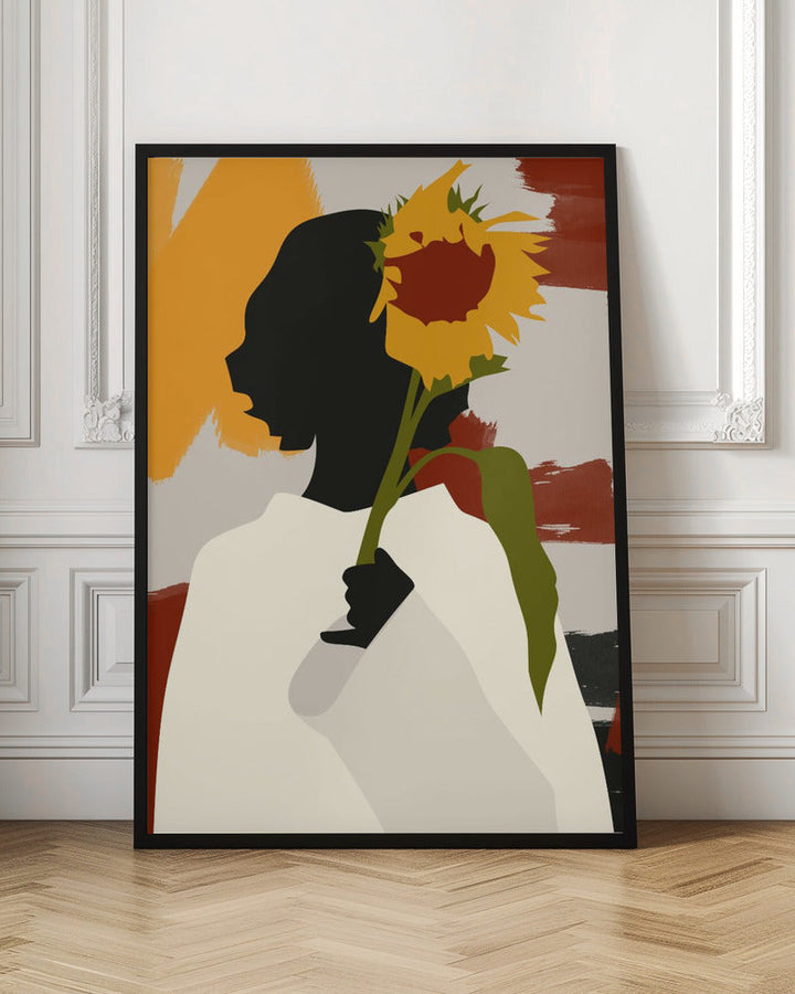 Shadowed Soul With Sunflower Print - Stretched Canvas, Poster or Fine Art Print I Heart Wall Art
