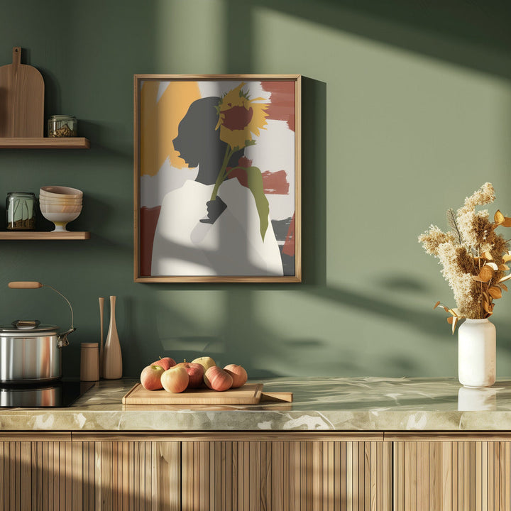 Shadowed Soul With Sunflower Print - Stretched Canvas, Poster or Fine Art Print I Heart Wall Art