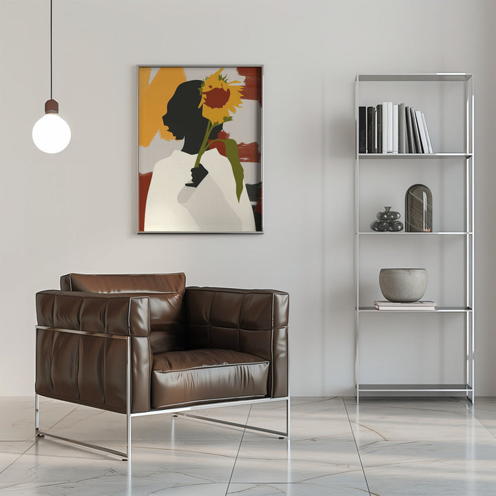 Shadowed Soul With Sunflower Print - Stretched Canvas, Poster or Fine Art Print I Heart Wall Art