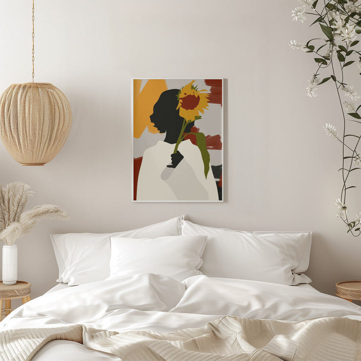 Shadowed Soul With Sunflower Print - Stretched Canvas, Poster or Fine Art Print I Heart Wall Art