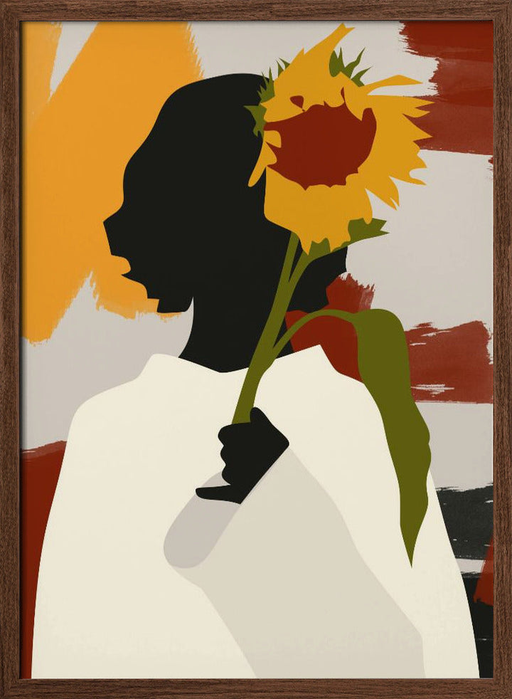 Shadowed Soul With Sunflower Print - Stretched Canvas, Poster or Fine Art Print I Heart Wall Art
